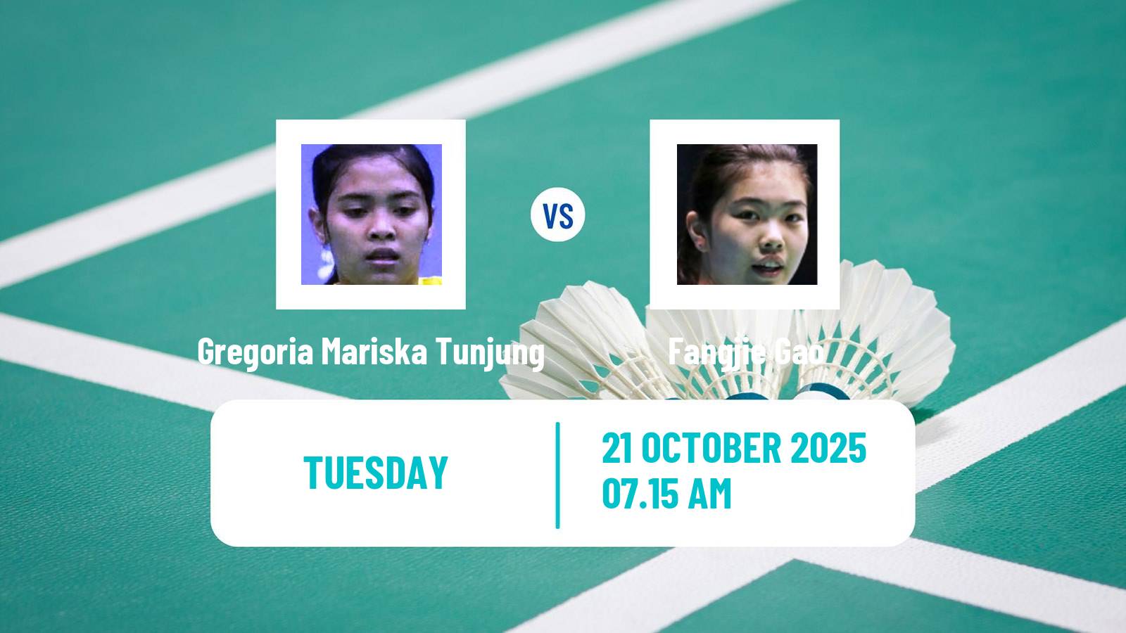 Badminton BWF World Tour French Open Women Gregoria Mariska Tunjung - Fangjie Gao