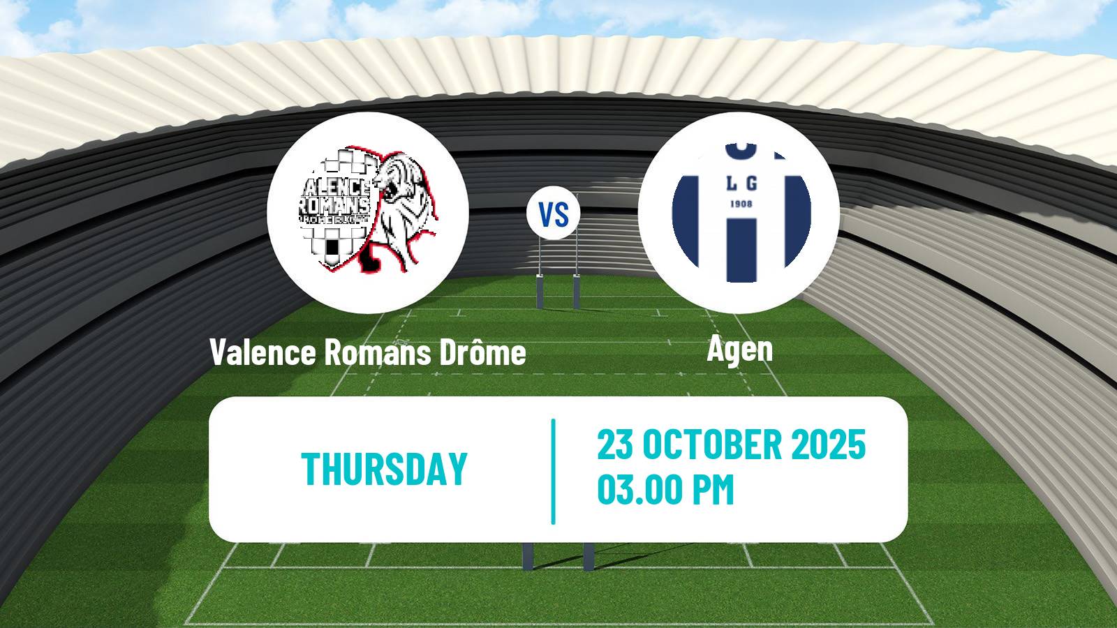 Rugby union French Pro D2 Valence Romans Drôme - Agen