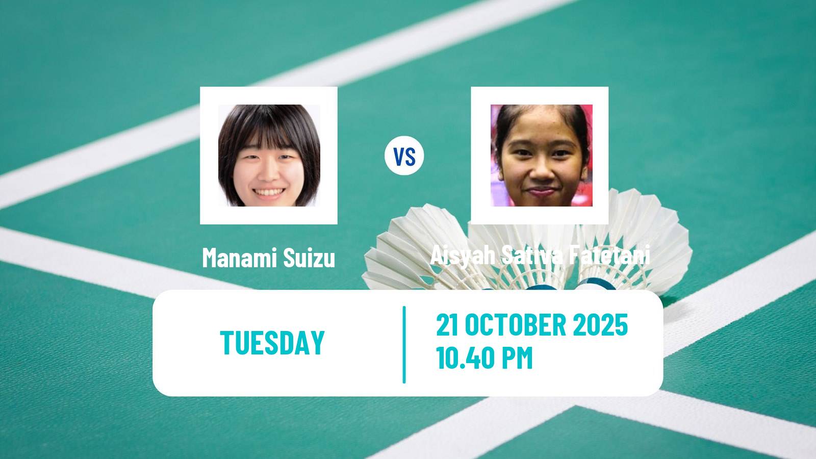 Badminton BWF World Tour Indonesia Masters 3 Women Manami Suizu - Aisyah Sativa Fatetani