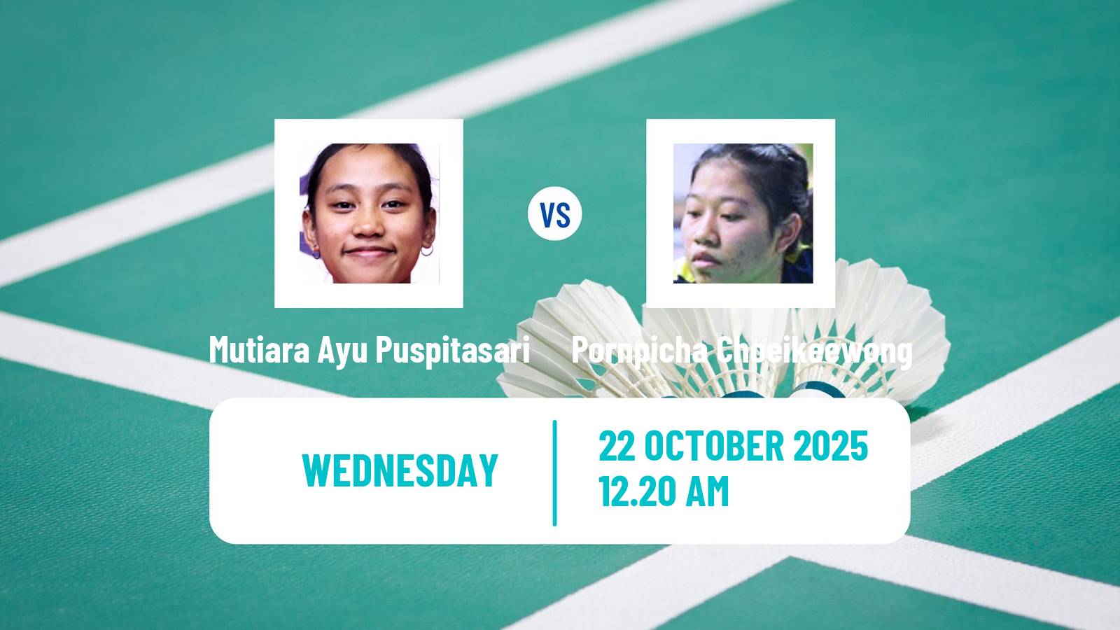 Badminton BWF World Tour Indonesia Masters 3 Women Mutiara Ayu Puspitasari - Pornpicha Choeikeewong
