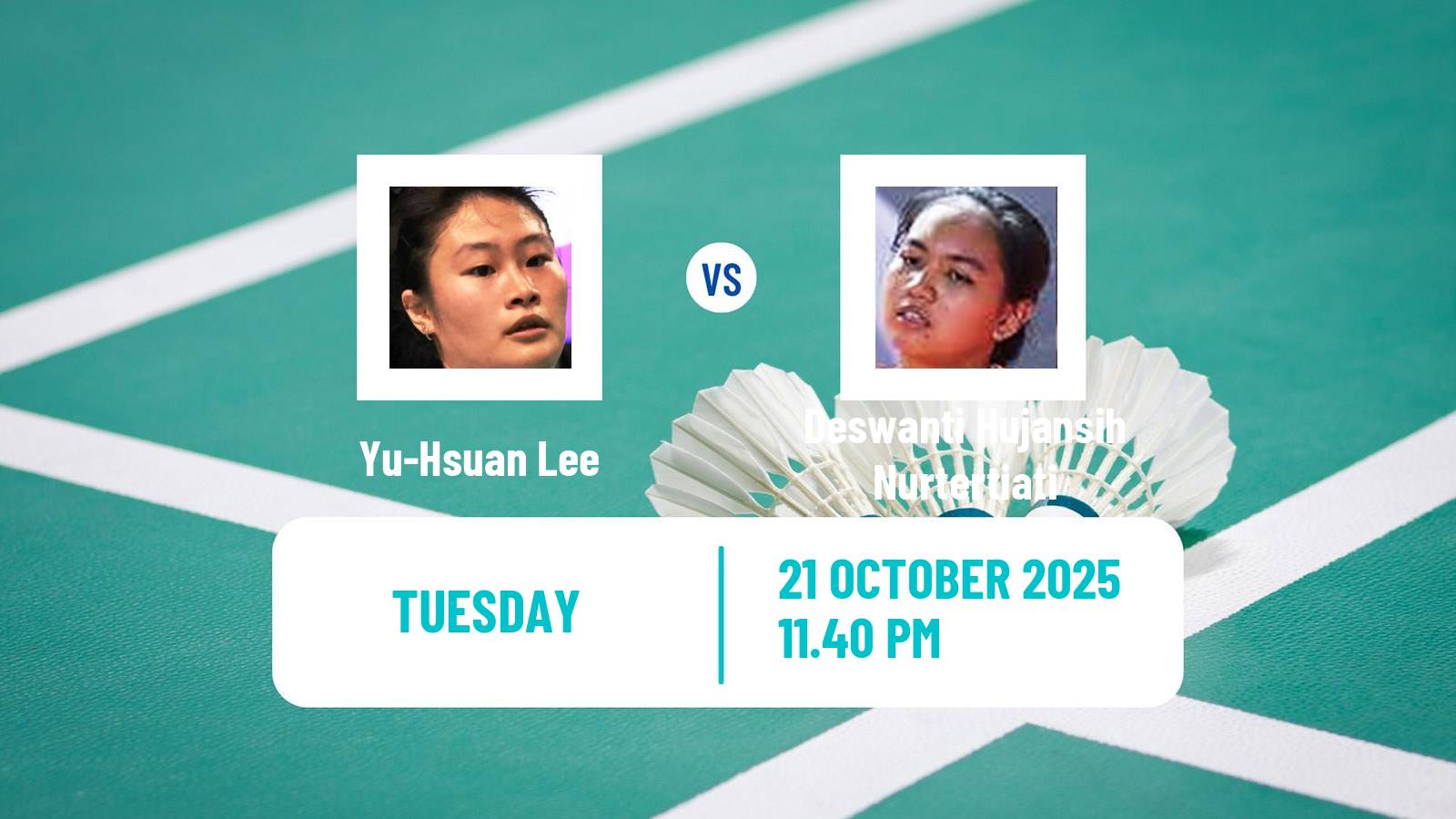 Badminton BWF World Tour Indonesia Masters 3 Women Yu-Hsuan Lee - Deswanti Hujansih Nurtertiati