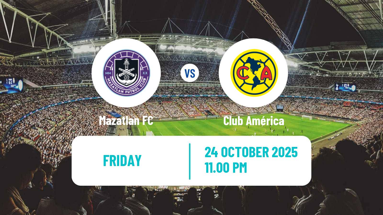 Football Mexican Liga MX Mazatlan - Club América
