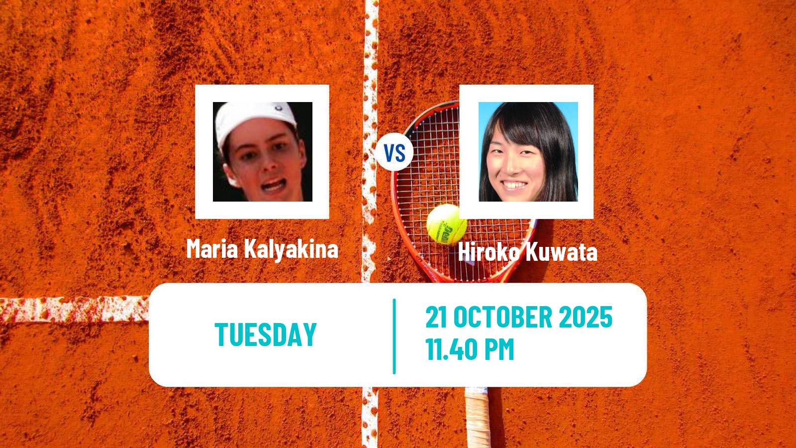 Tennis ITF W35 Qian Daohu Women Maria Kalyakina - Hiroko Kuwata