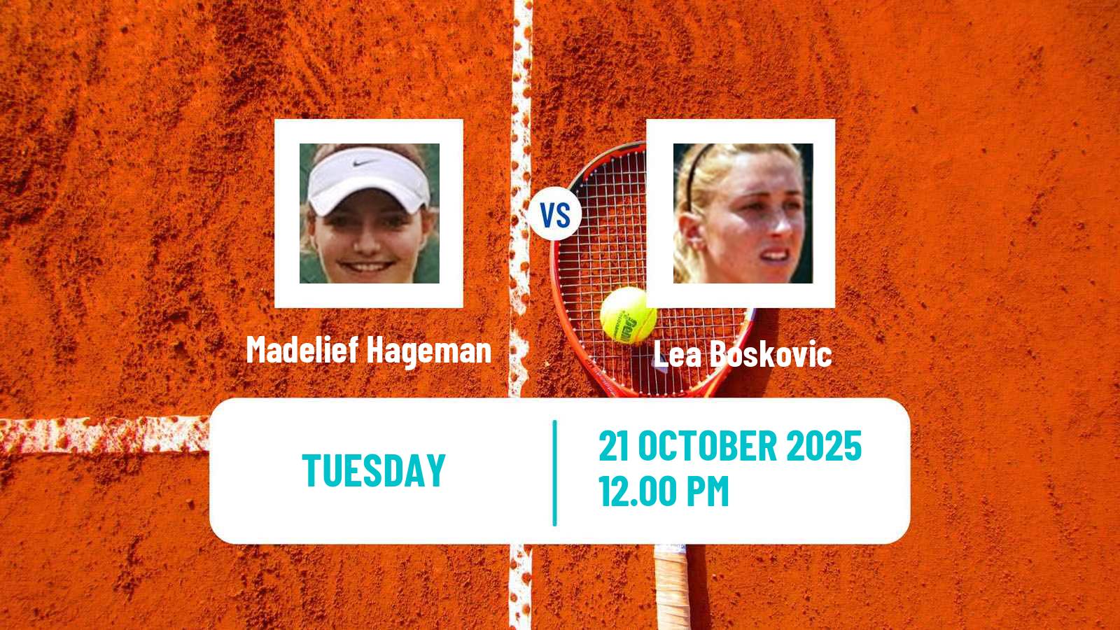 Tennis ITF W75 Hamburg Women Madelief Hageman - Lea Boskovic