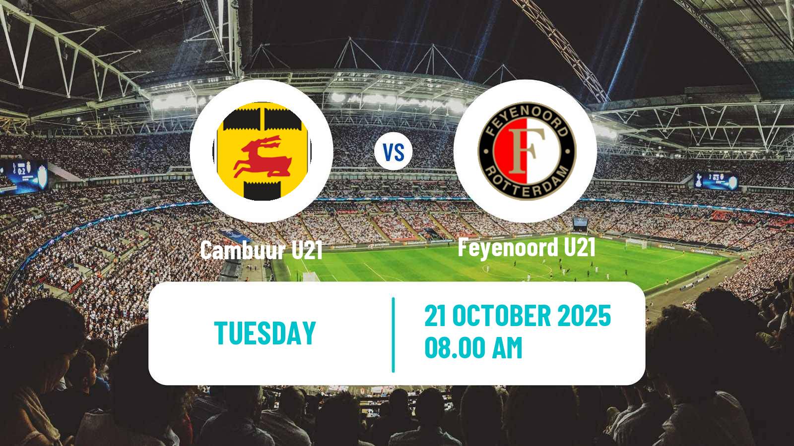 Football Dutch Divisie 1 U21 Cambuur U21 - Feyenoord U21