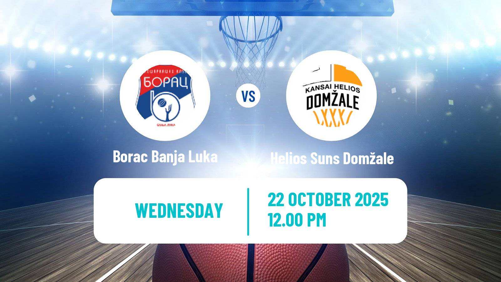 Basketball Adriatic League 2 Borac Banja Luka - Helios Suns Domžale