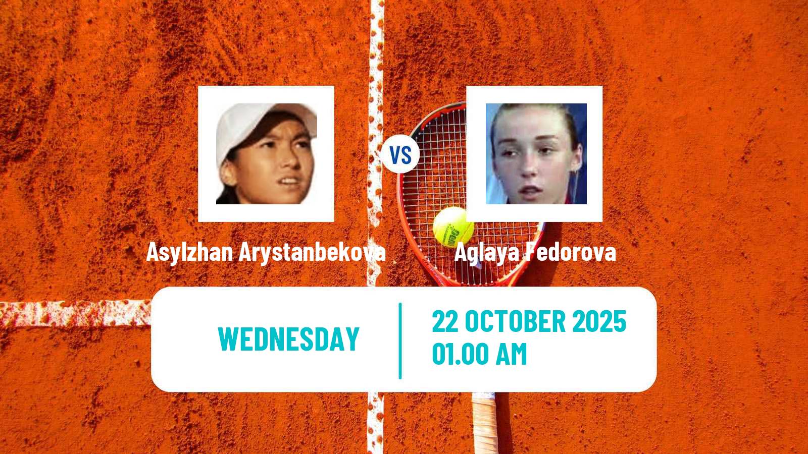 Tennis ITF W15 Tashkent 3 Women Asylzhan Arystanbekova - Aglaya Fedorova