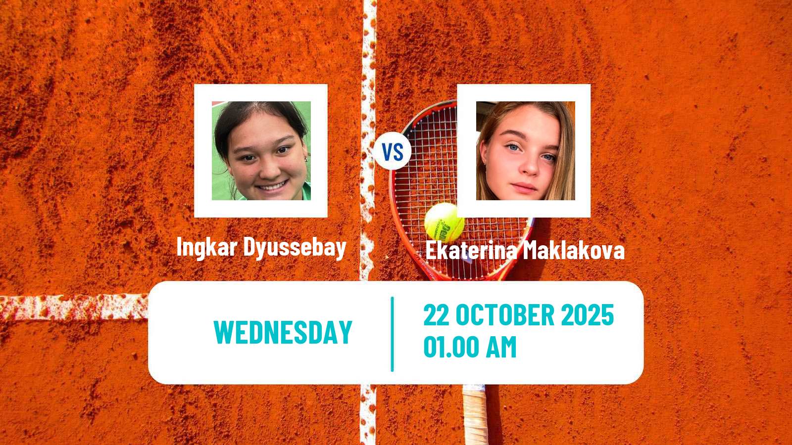 Tennis ITF W15 Tashkent 3 Women Ingkar Dyussebay - Ekaterina Maklakova