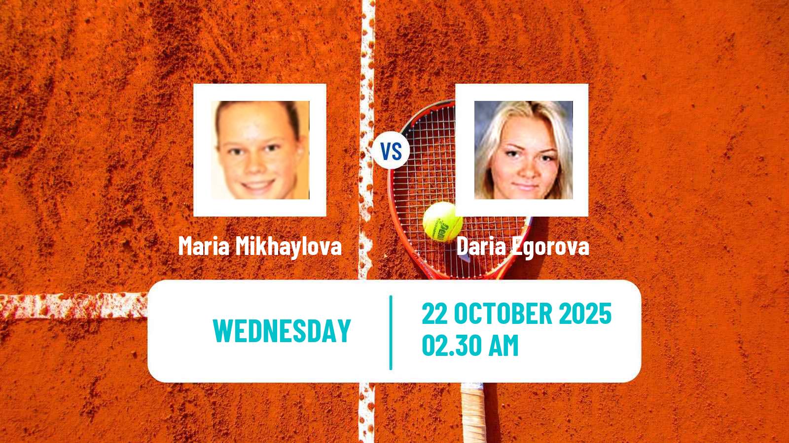 Tennis ITF W15 Tashkent 3 Women Maria Mikhaylova - Daria Egorova
