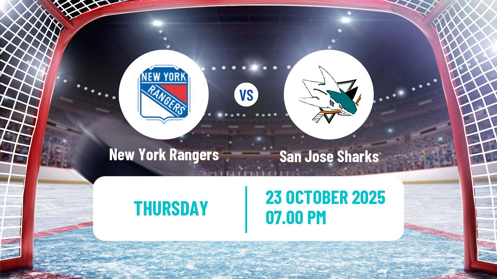 Hockey NHL New York Rangers - San Jose Sharks