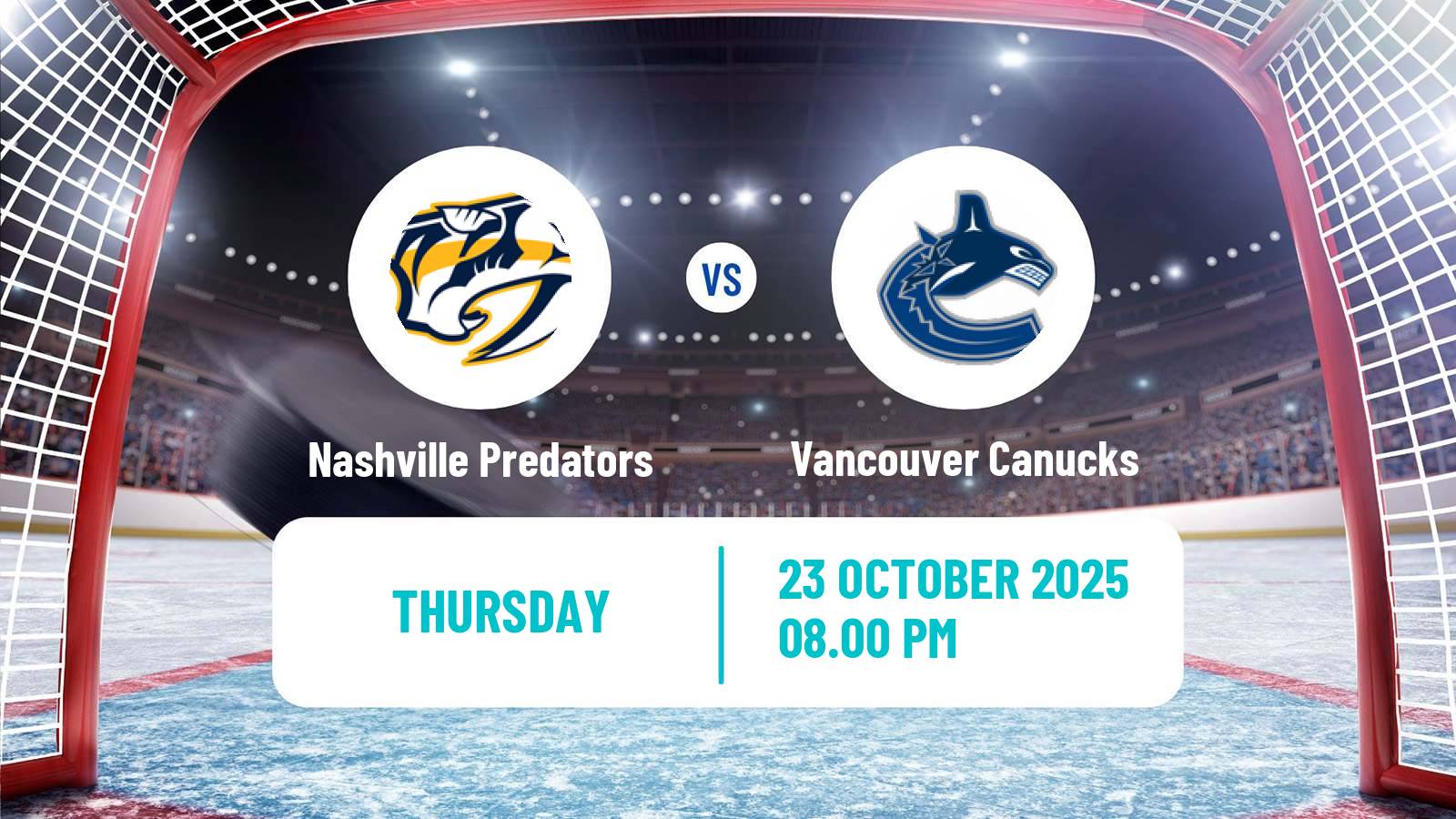 Hockey NHL Nashville Predators - Vancouver Canucks