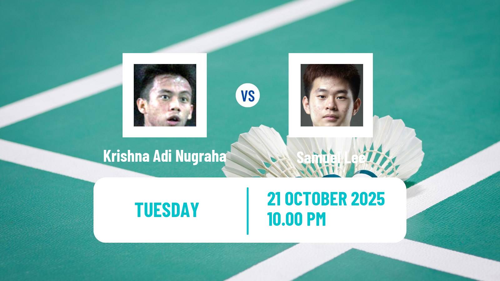 Badminton BWF World Tour Indonesia Masters 3 Men Krishna Adi Nugraha - Samuel Lee