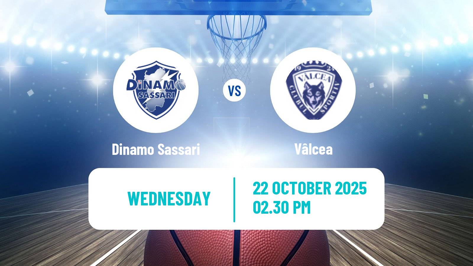 Basketball FIBA Europe Cup Dinamo Sassari - Vâlcea