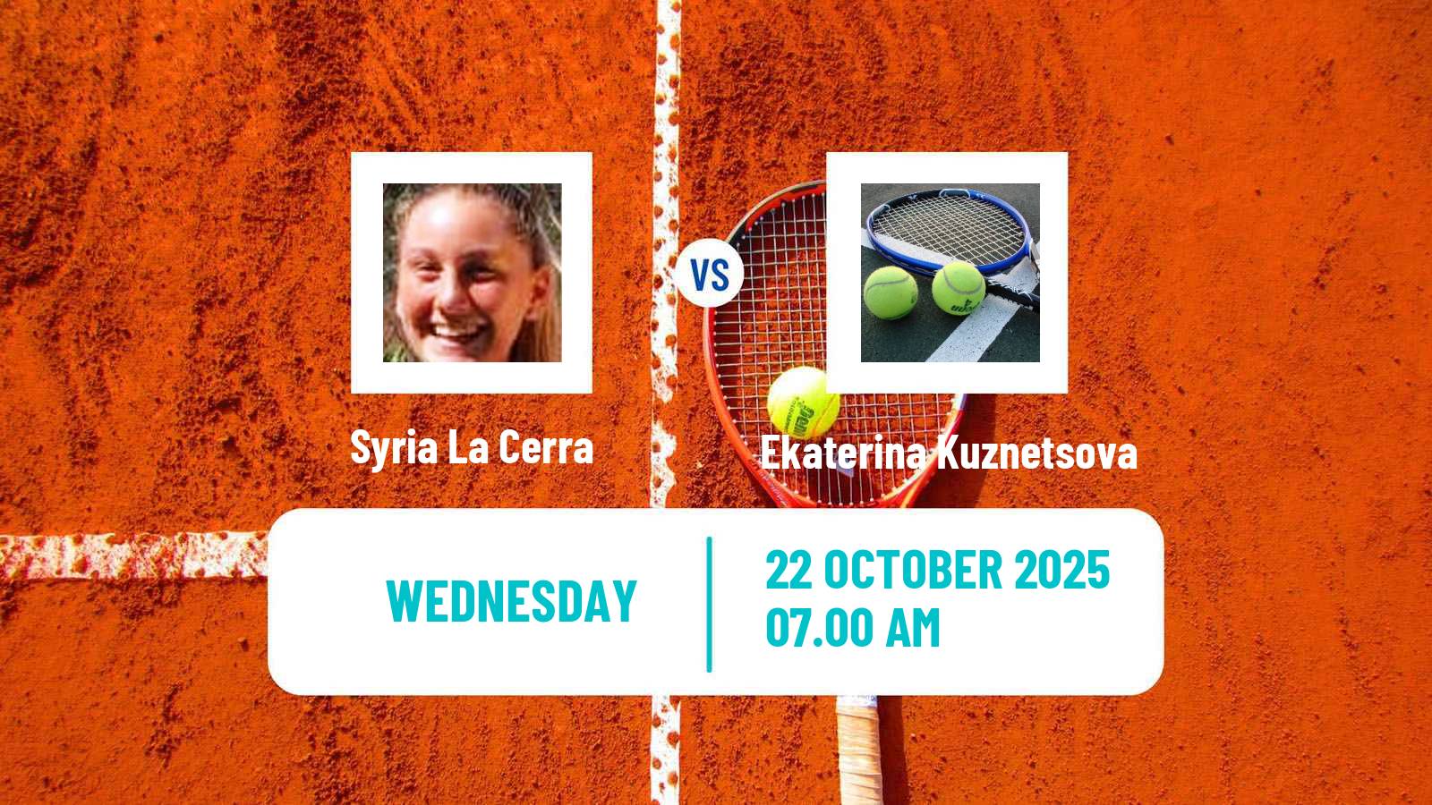 Tennis ITF W15 Sharm Elsheikh 16 Women Syria La Cerra - Ekaterina Kuznetsova