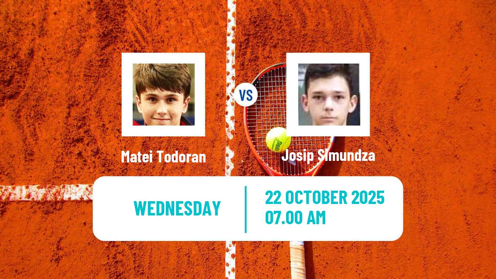Tennis ITF M15 Monastir 40 Men Matei Todoran - Josip Simundza
