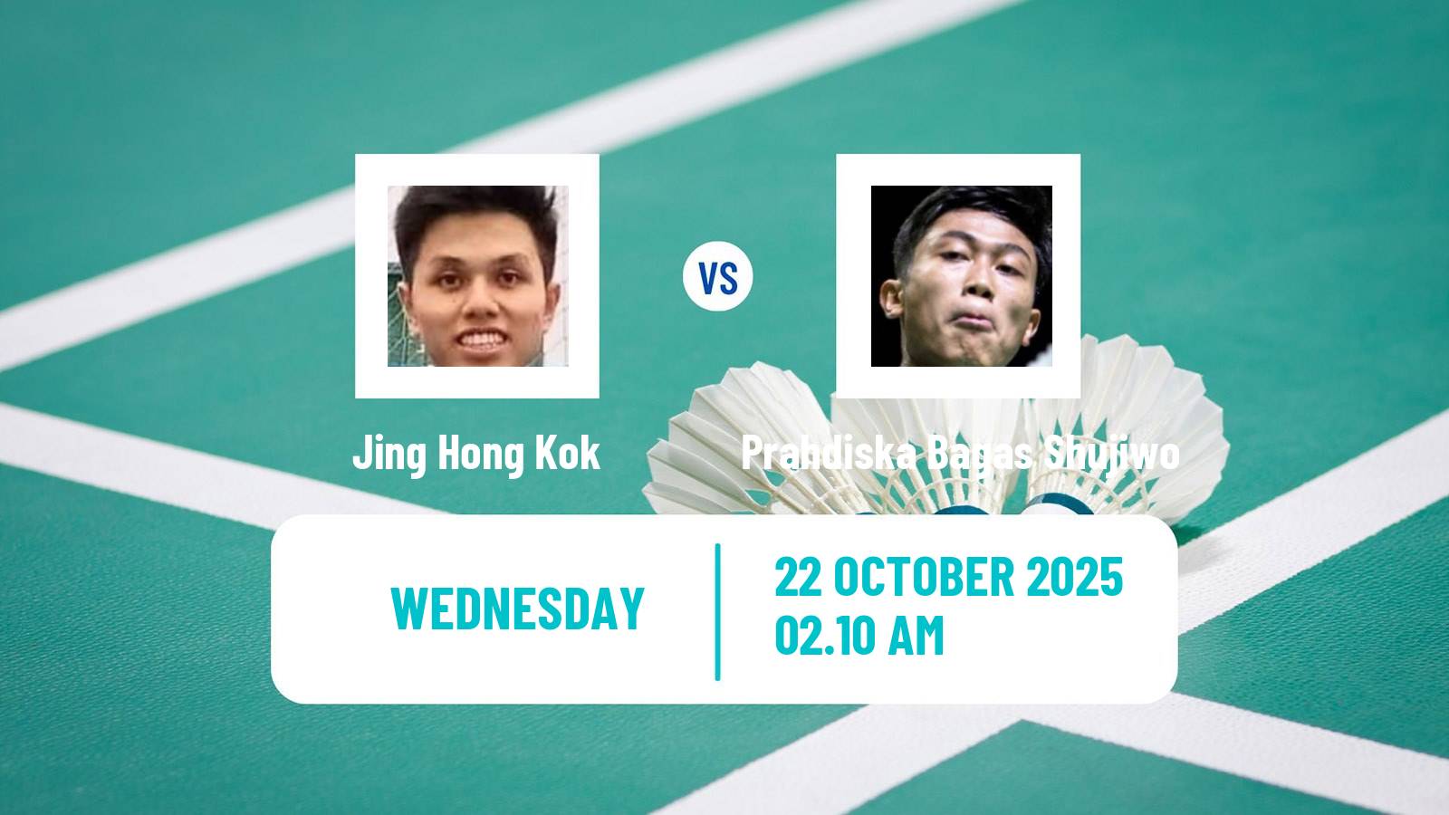 Badminton BWF World Tour Indonesia Masters 3 Men Jing Hong Kok - Prahdiska Bagas Shujiwo