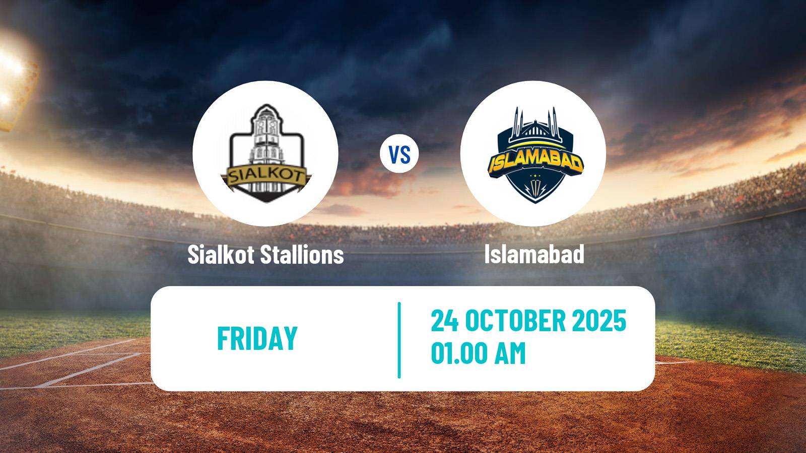 Cricket Pakistan Quaid-e-Azam Trophy Sialkot Stallions - Islamabad