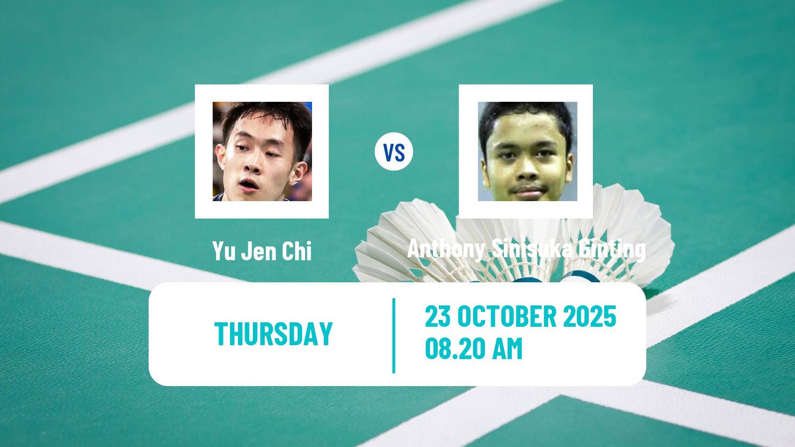 Badminton BWF World Tour French Open Men Yu Jen Chi - Anthony Sinisuka Ginting