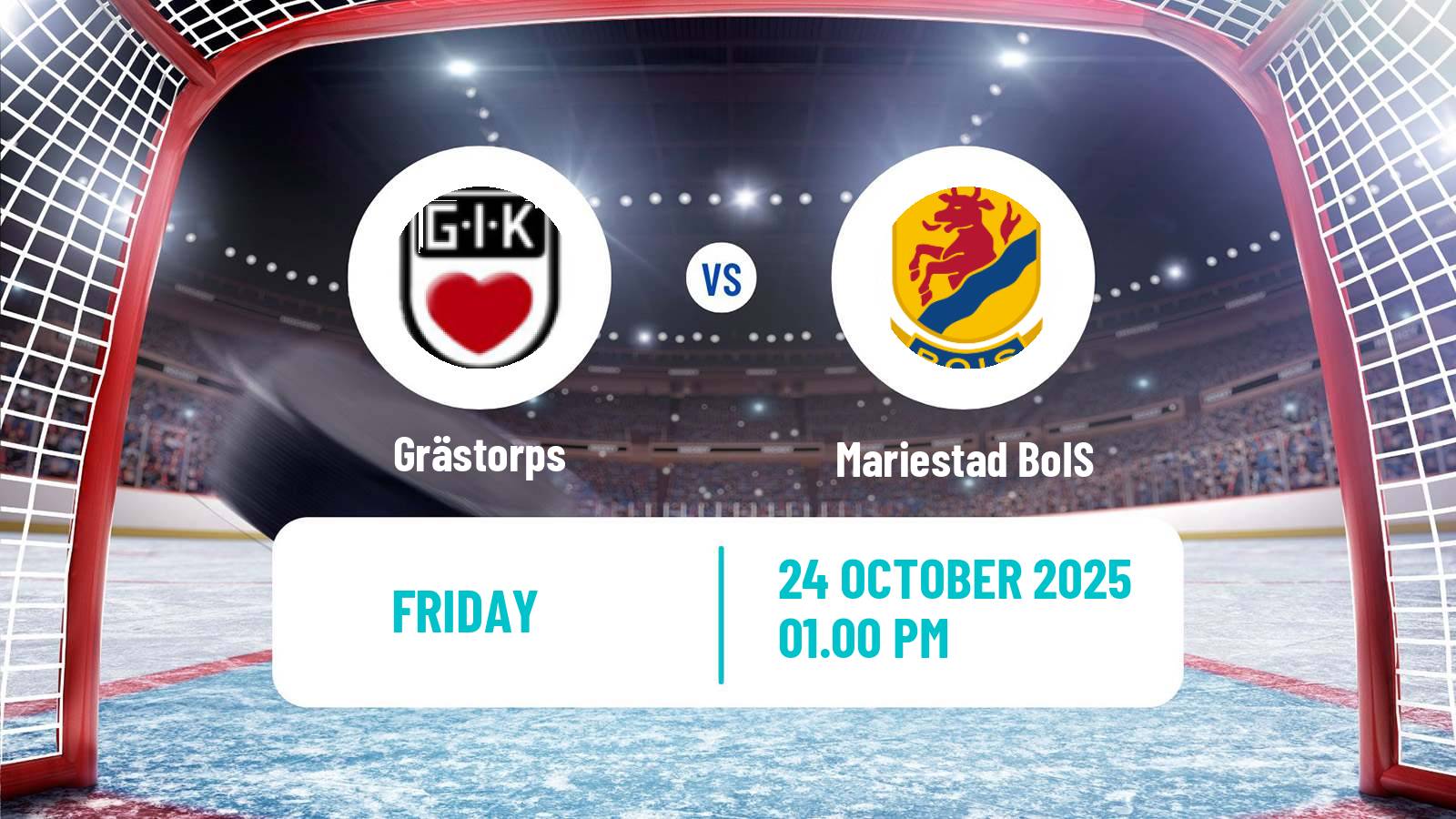 Hockey Swedish HockeyEttan Sodra Grästorps - Mariestad BoIS