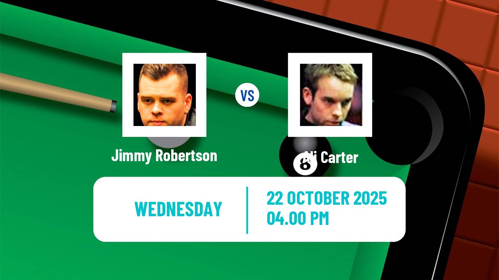 Snooker Northern Ireland Open Jimmy Robertson - Ali Carter