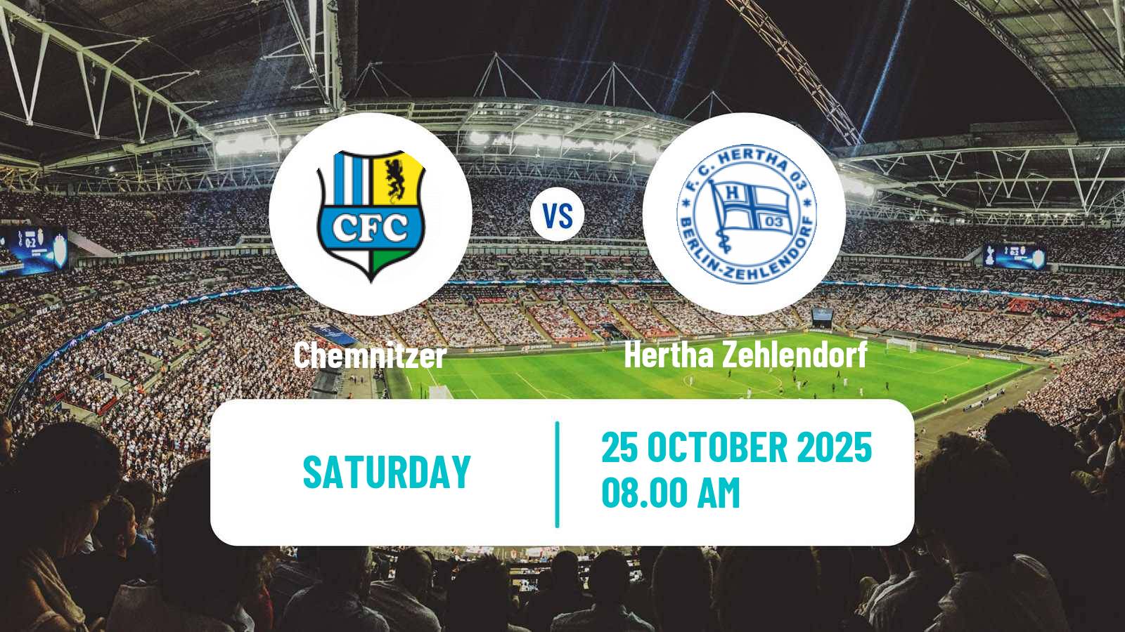 Football German Regionalliga Nordost Chemnitzer - Hertha Zehlendorf