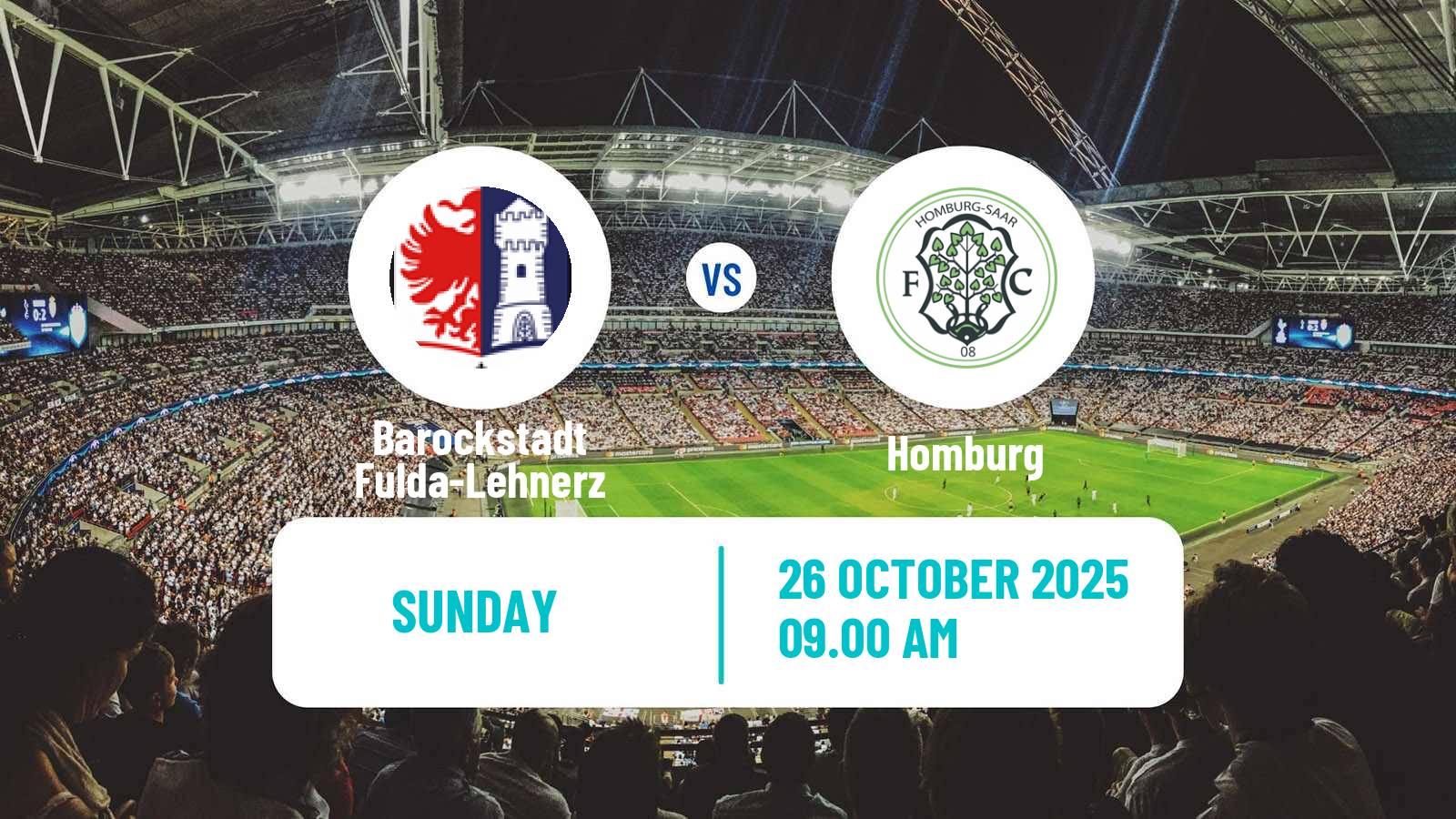 Football German Regionalliga Sudwest Barockstadt Fulda-Lehnerz - Homburg