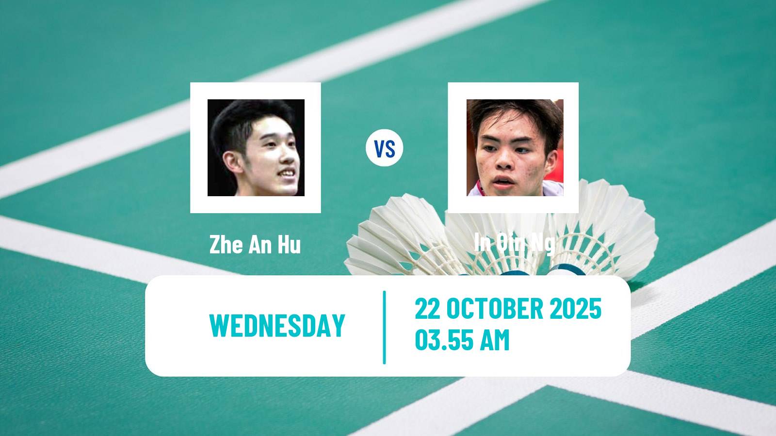 Badminton BWF World Tour Indonesia Masters 3 Men Zhe An Hu - In Qin Ng