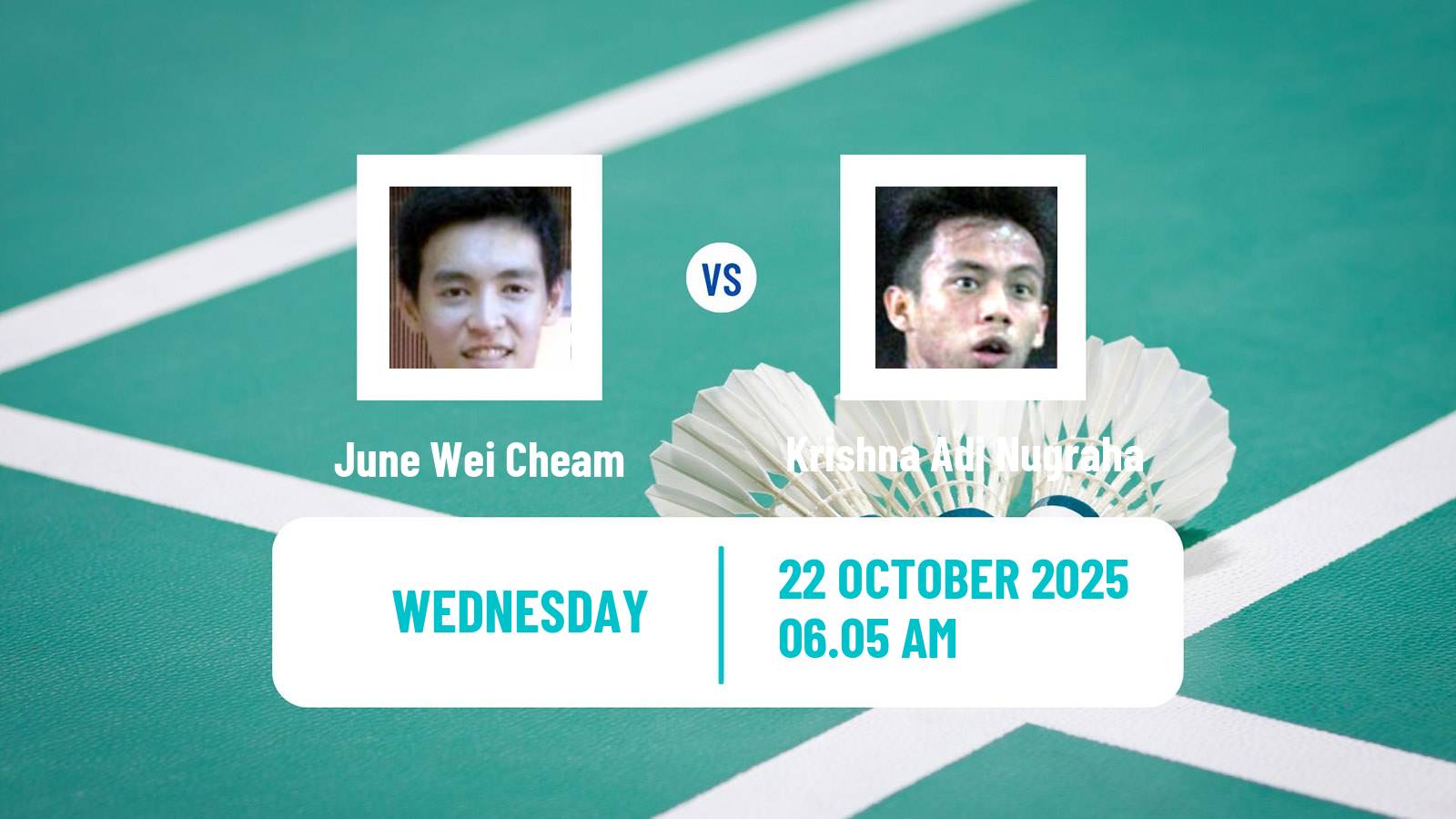 Badminton BWF World Tour Indonesia Masters 3 Men June Wei Cheam - Krishna Adi Nugraha