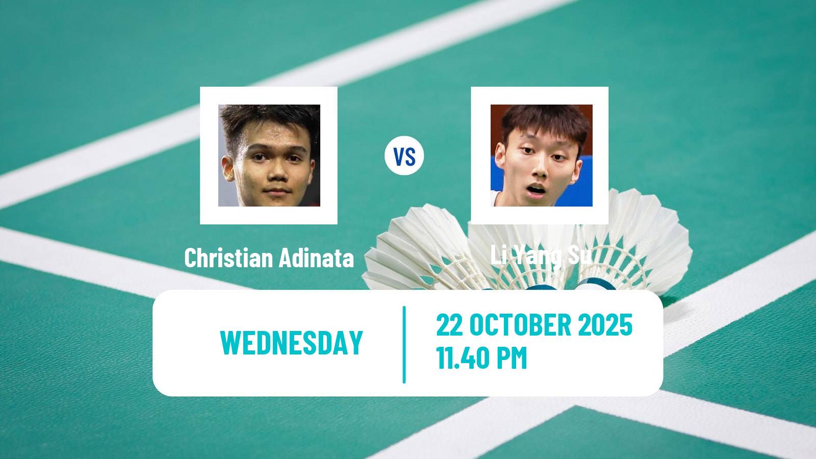Badminton BWF World Tour Indonesia Masters 3 Men Christian Adinata - Li Yang Su