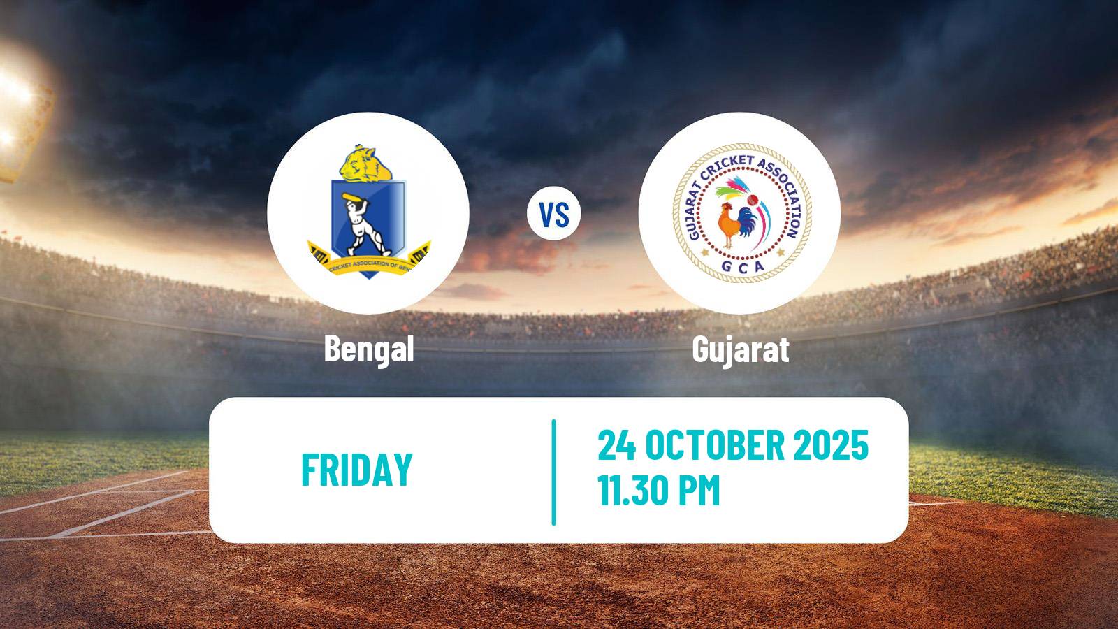Cricket Ranji Trophy Bengal - Gujarat