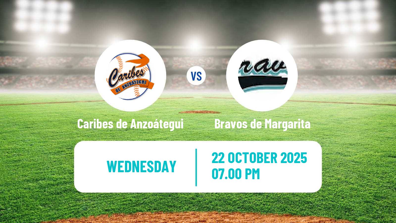 Baseball Venezuelan LVBP Caribes de Anzoátegui - Bravos de Margarita