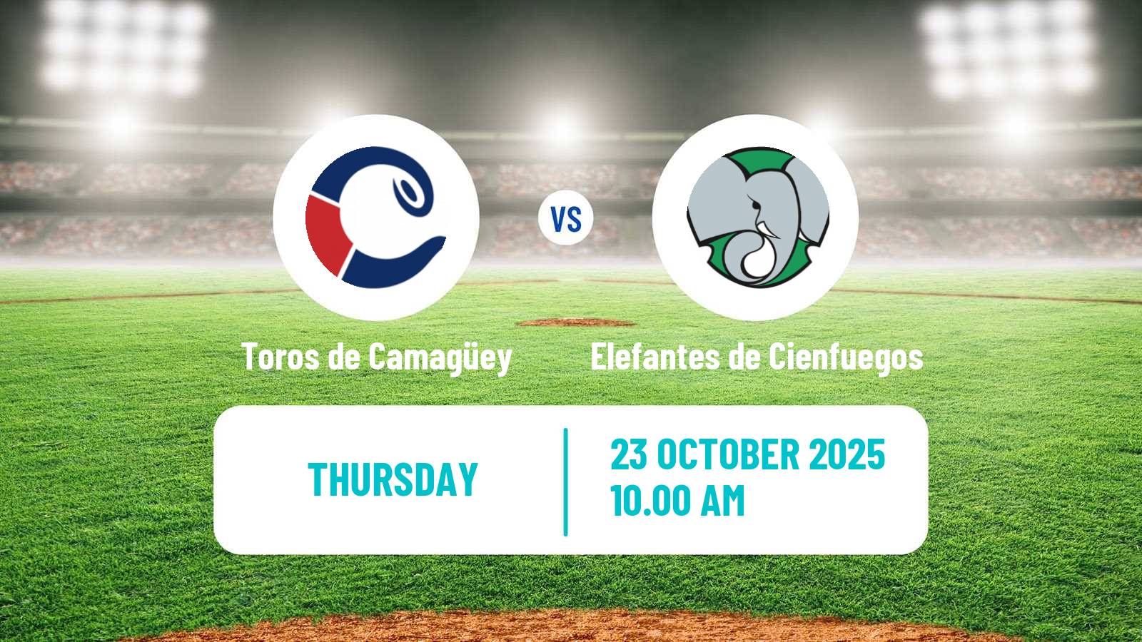 Baseball Cuba Serie Nacional Baseball Toros de Camagüey - Elefantes de Cienfuegos