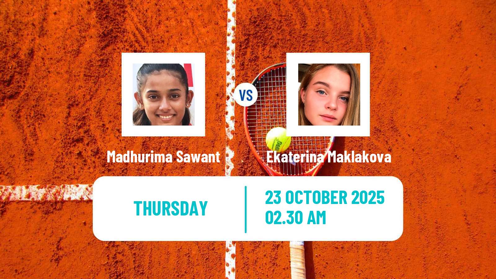 Tennis ITF W15 Tashkent 3 Women Madhurima Sawant - Ekaterina Maklakova