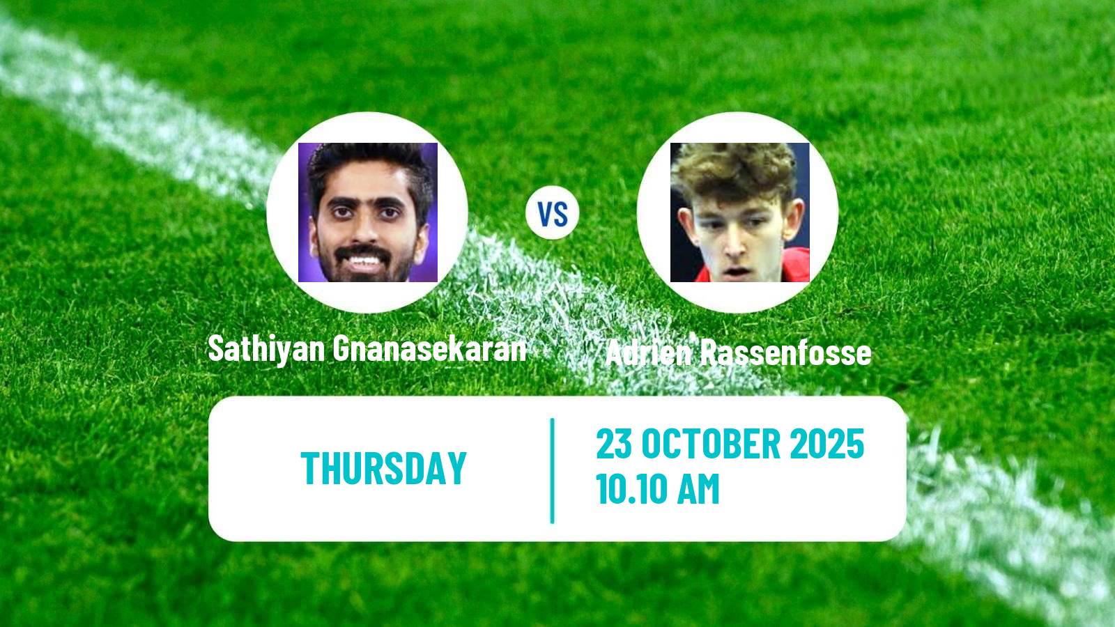 Table tennis Wtt Star Contender London Men Sathiyan Gnanasekaran - Adrien Rassenfosse