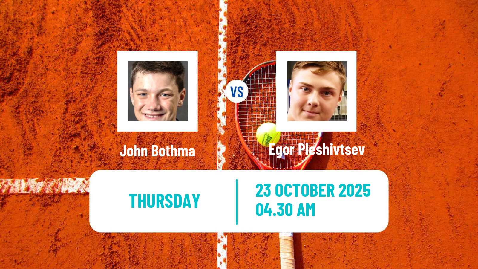 Tennis ITF M15 Sharm Elsheikh 14 Men John Bothma - Egor Pleshivtsev