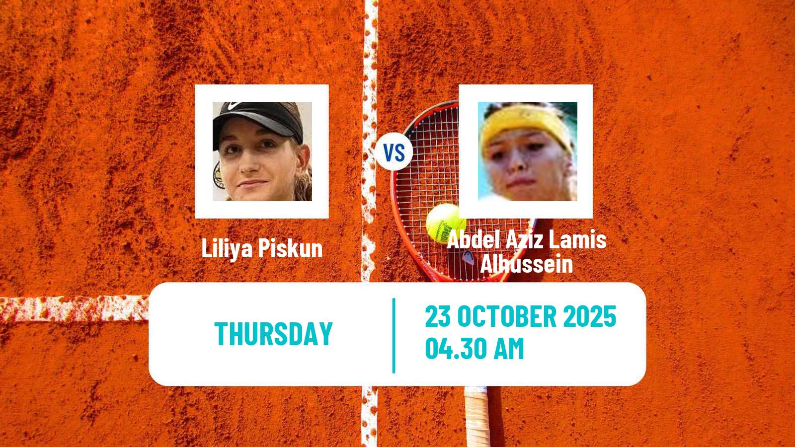 Tennis ITF W15 Sharm Elsheikh 16 Women Liliya Piskun - Abdel Aziz Lamis Alhussein