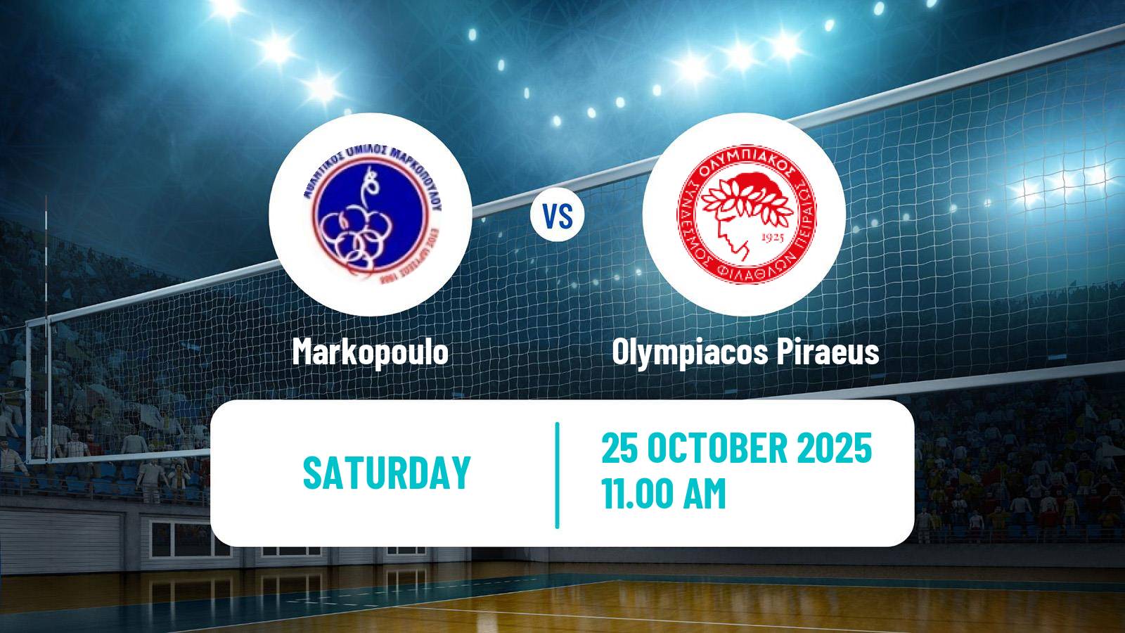 Volleyball Greek A1 Volleyball Women Markopoulo - Olympiacos Piraeus