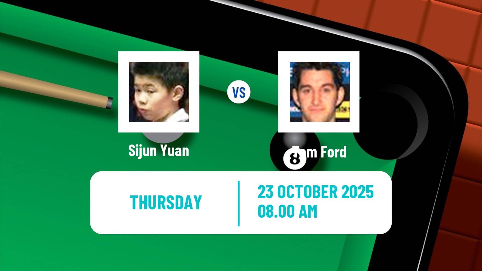 Snooker Northern Ireland Open Sijun Yuan - Tom Ford