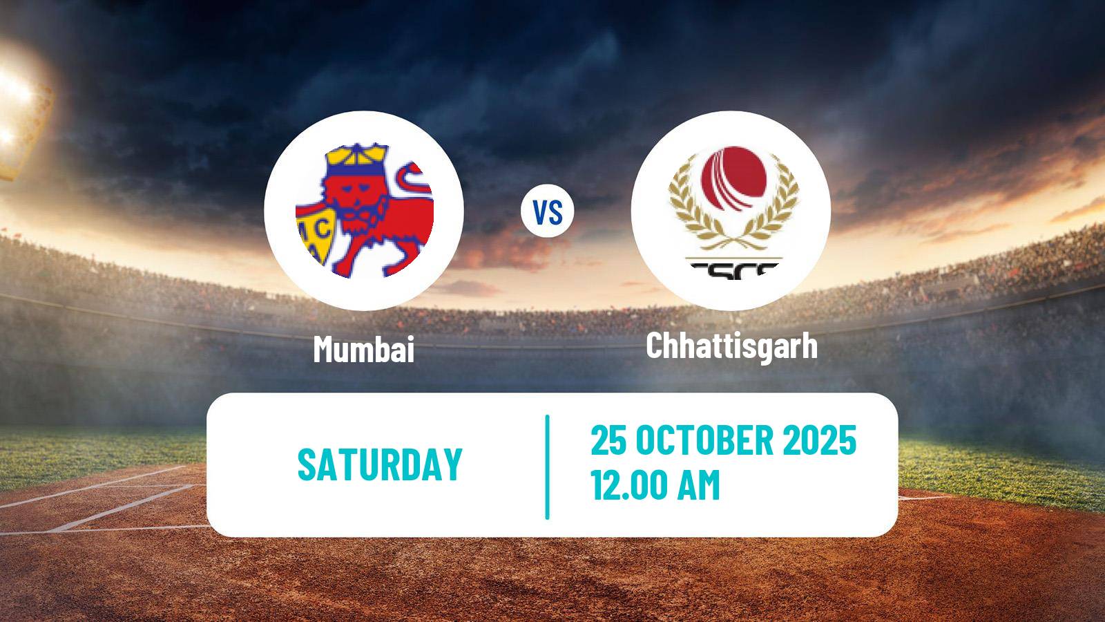 Cricket Ranji Trophy Mumbai - Chhattisgarh