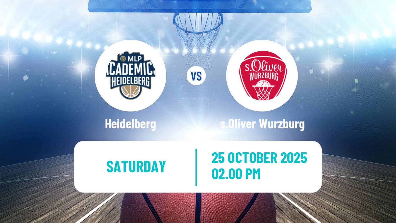 Basketball German BBL Heidelberg - s.Oliver Wurzburg