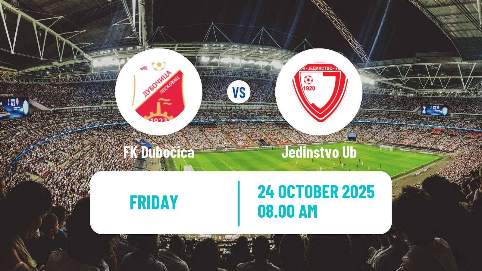 Football Serbian Prva Liga Dubočica - Jedinstvo Ub
