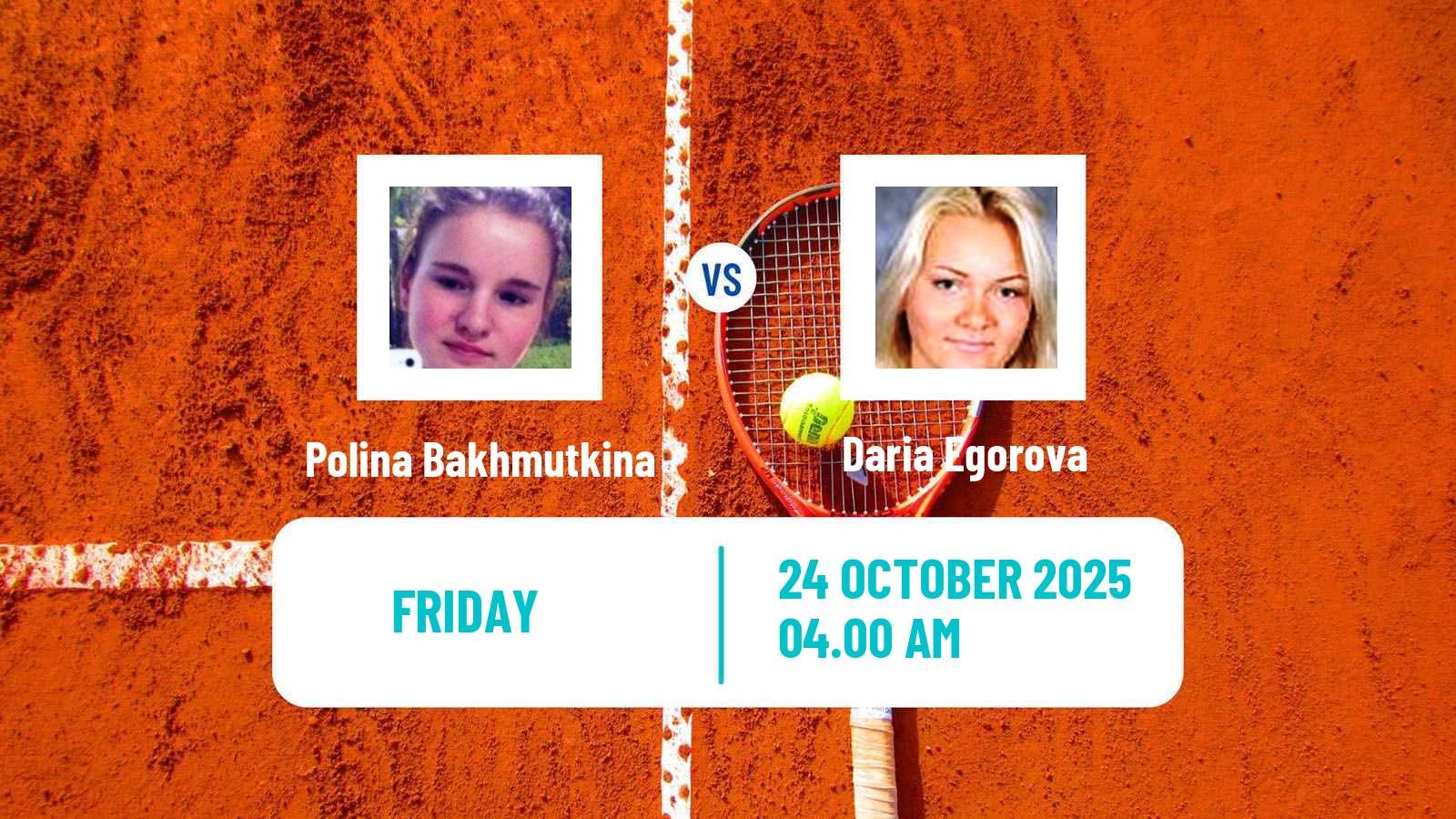 Tennis ITF W15 Tashkent 3 Women Polina Bakhmutkina - Daria Egorova