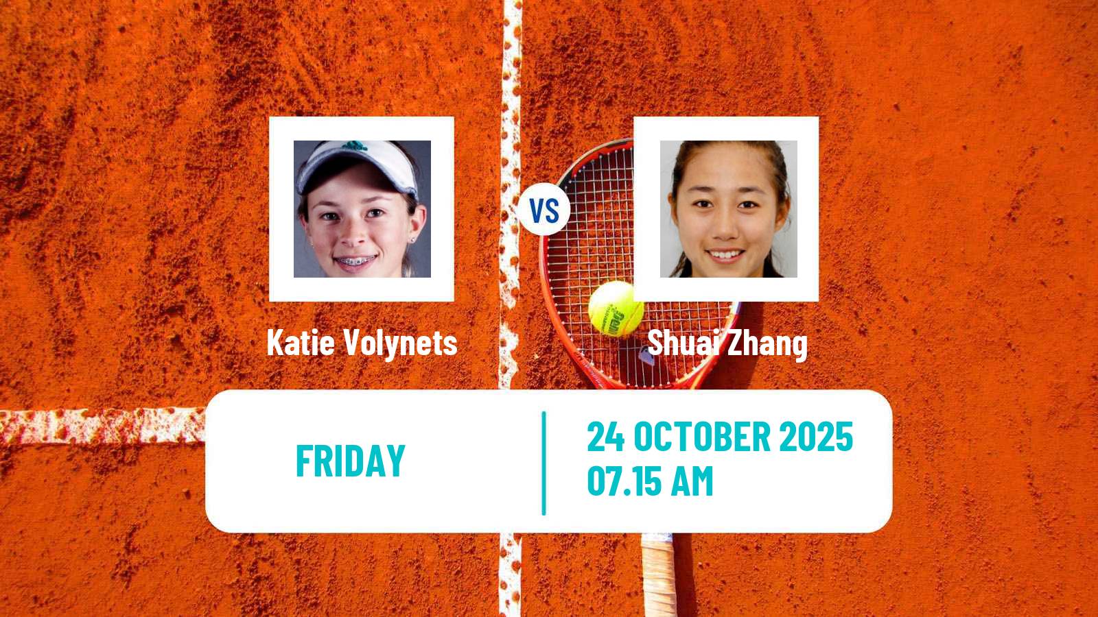Tennis WTA Guangzhou Katie Volynets - Shuai Zhang
