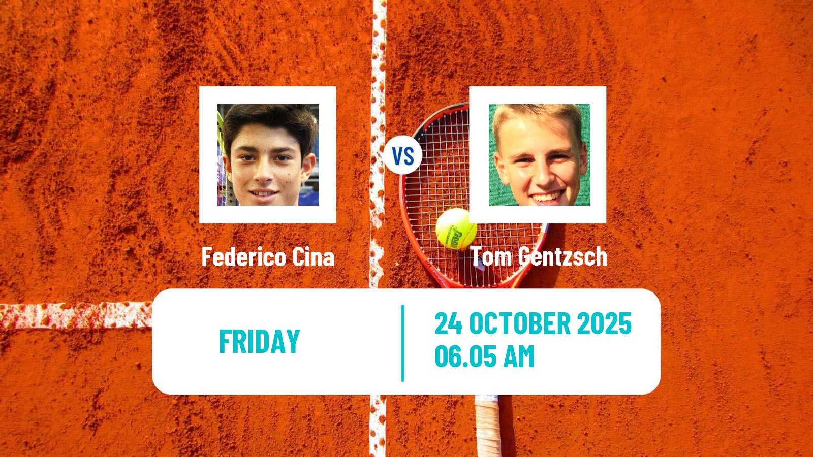 Tennis Hamburg Challenger Men Federico Cina - Tom Gentzsch