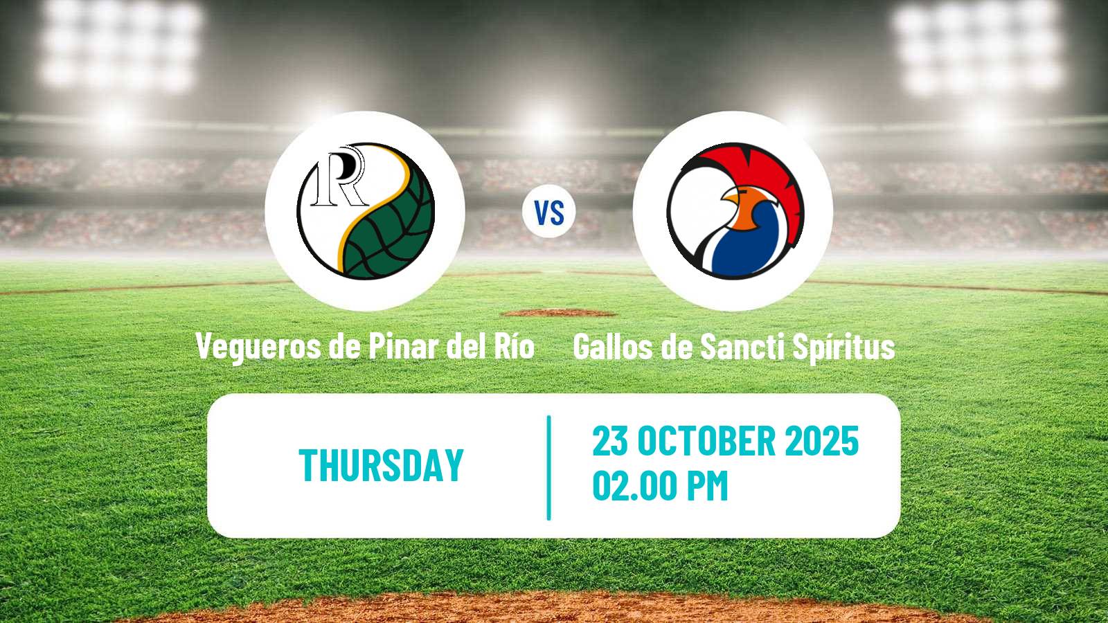 Baseball Cuba Serie Nacional Baseball Vegueros de Pinar del Río - Gallos de Sancti Spíritus