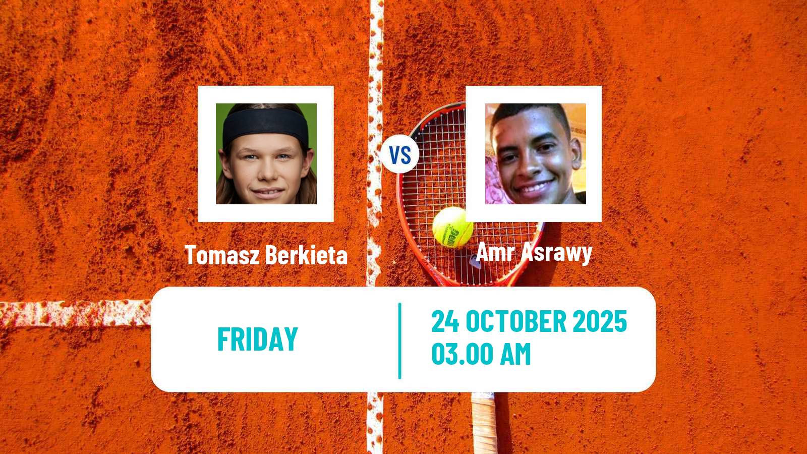 Tennis ITF M15 Sharm Elsheikh 14 Men Tomasz Berkieta - Amr Asrawy