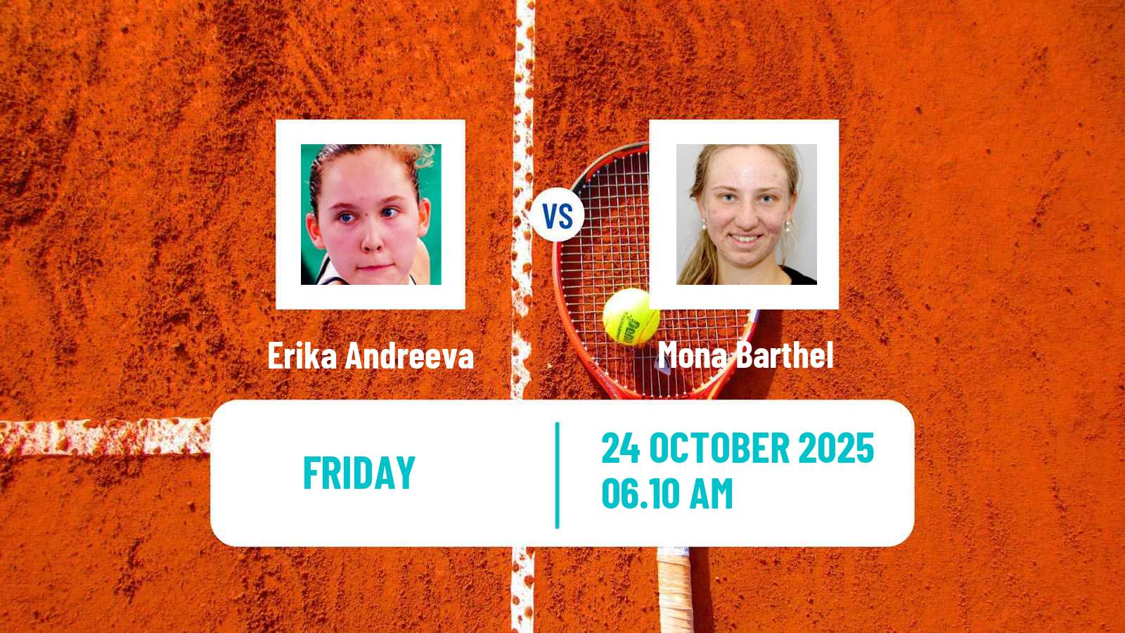 Tennis ITF W75 Hamburg Women Erika Andreeva - Mona Barthel