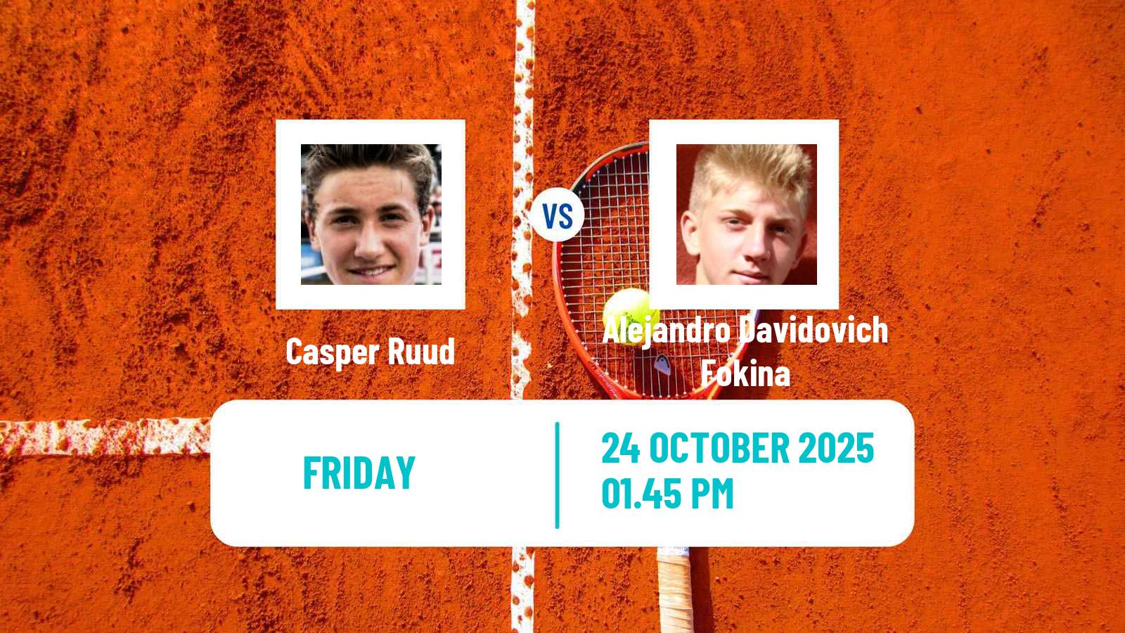 Tennis ATP Basel Casper Ruud - Alejandro Davidovich Fokina
