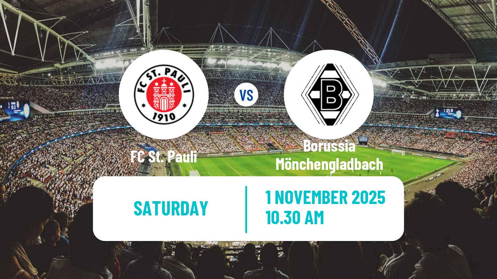 Football German Bundesliga St. Pauli - Borussia Mönchengladbach