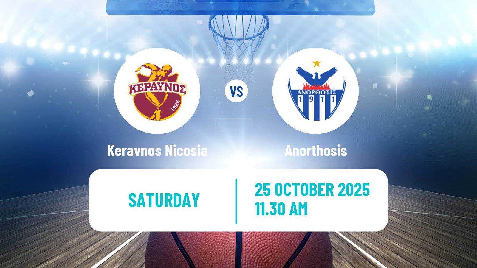 Basketball Cypriot Division A Basketball Keravnos Nicosia - Anorthosis